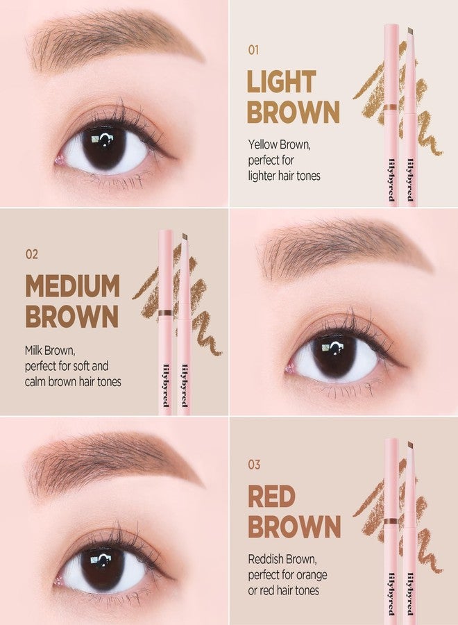 lilybyred Hard Flat Brow Pencil | Korean Flat-Tip Eyebrow Pencil, Wood-Like Auto Formula, Toothbrush-Style Blending Brush, Smudge-Proof, Sweat-Resistant, Natural Finish, 0.005 oz. (04 Dark Brown) - Image 5